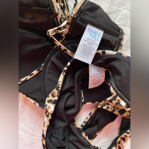 Time And Tru Cheeky Cheetah Print Bikini size jr medium - Picture 3 of 11